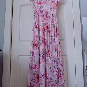 BHLDN Yumi Kim 'Cherish' XS Pink Floral Maxi Gown